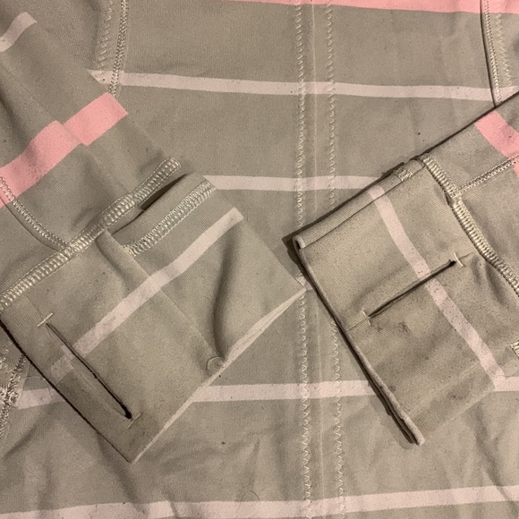 Lululemon Forme Jacket Cuffins Pop Stripe Heathered Dune / Barely Pink -size 10 - Picture 14 of 16